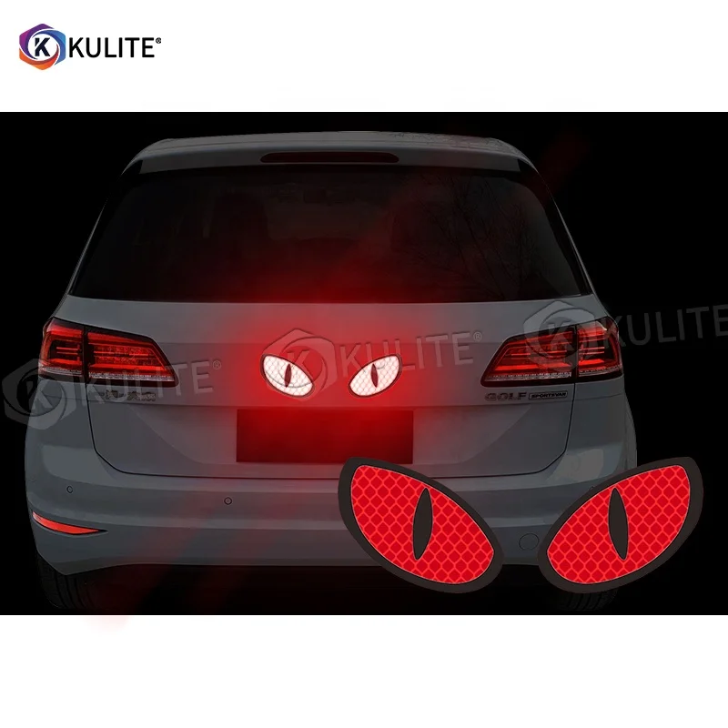 Индивидуальные забавные ПВХ Глаза наклейки автомобиля светоотражающие для сзади