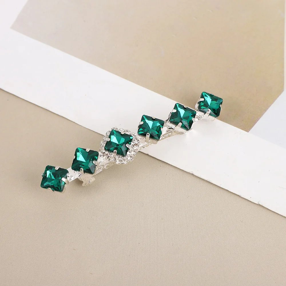 Retro Baroque Crystal clips hair accessories Gem Hairpins Rhinestone Velvet hair Barrettes Luxury Women Crystal Hairpin