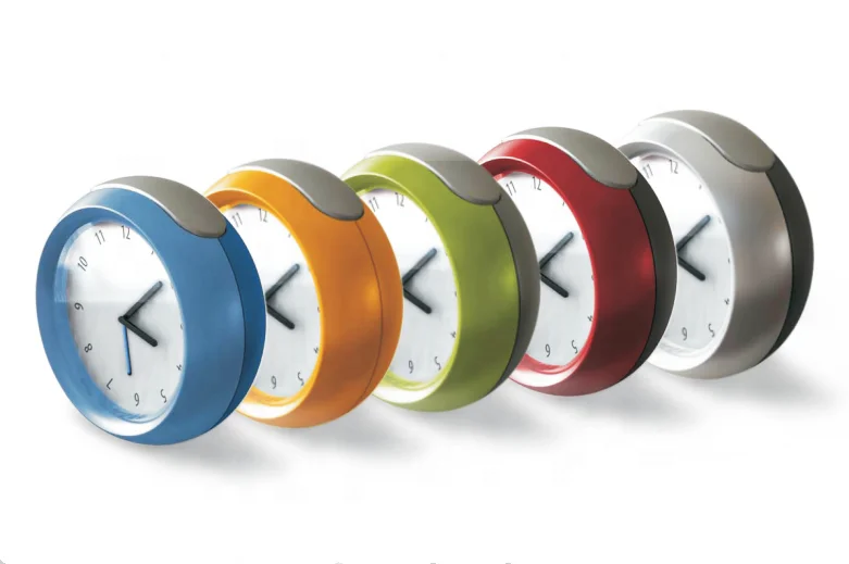 HD-1688 Wholesale Circular Plastic Quartz Alarm Clock with Luminous Dial Blue LED Alarm Clock