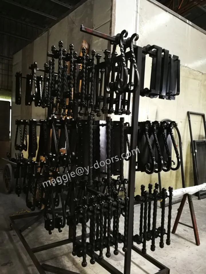 Customized wrought iron door handle US steel solid handle