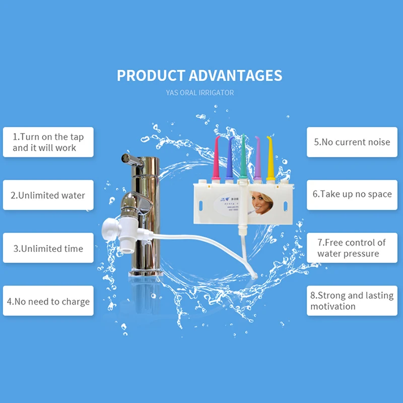 Family use water flosser dental oral care tooth cleaning dental oral care irrigator faucet dental spa portable cordless flosser