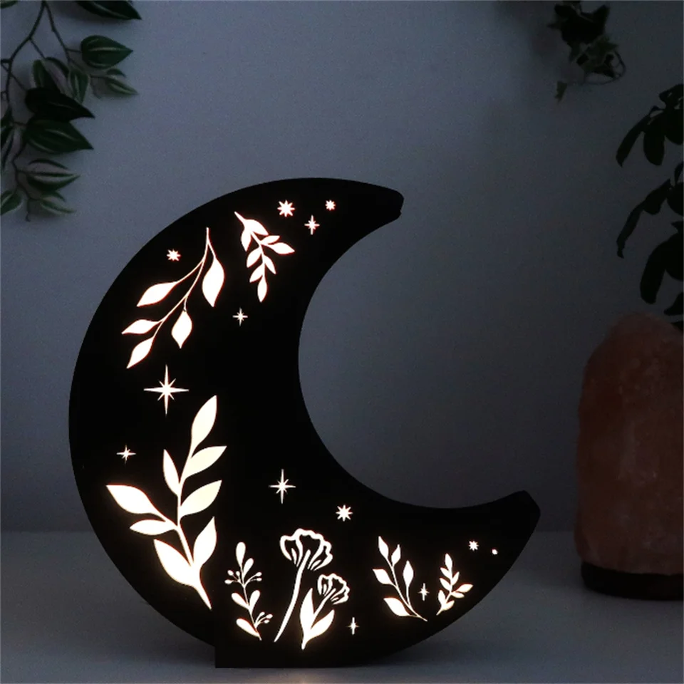 Wooden Moon lamp Moon Night Light Celestial Lamp star christmas wood light for gift