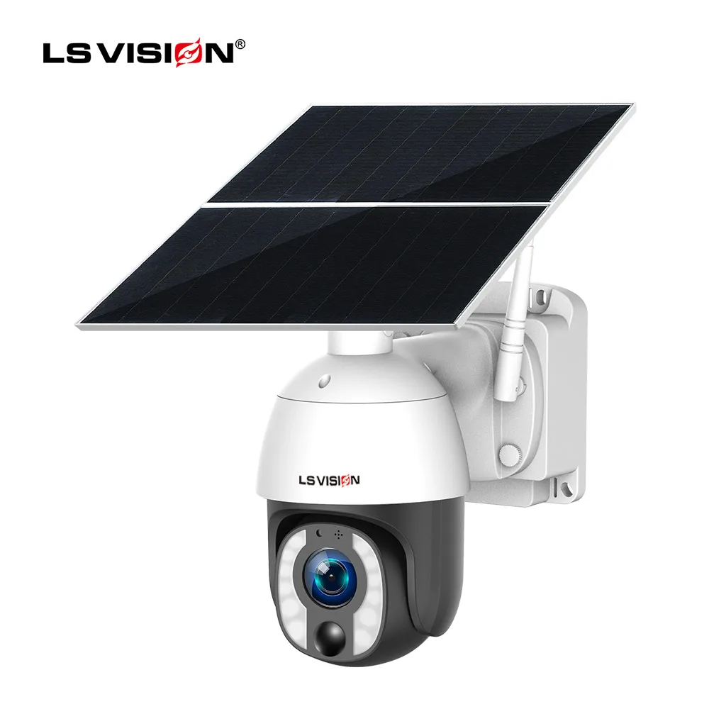 LS VISION Latest Solar Powered CCTV Outdoor Security Camera 4G Night vision with 20X zoom Waterproof Wireless PTZ IP Camera