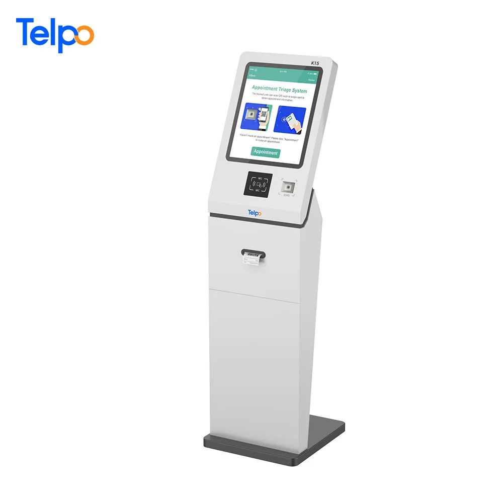 Telpo bank customer appointment queue management system with VIP smart card reader