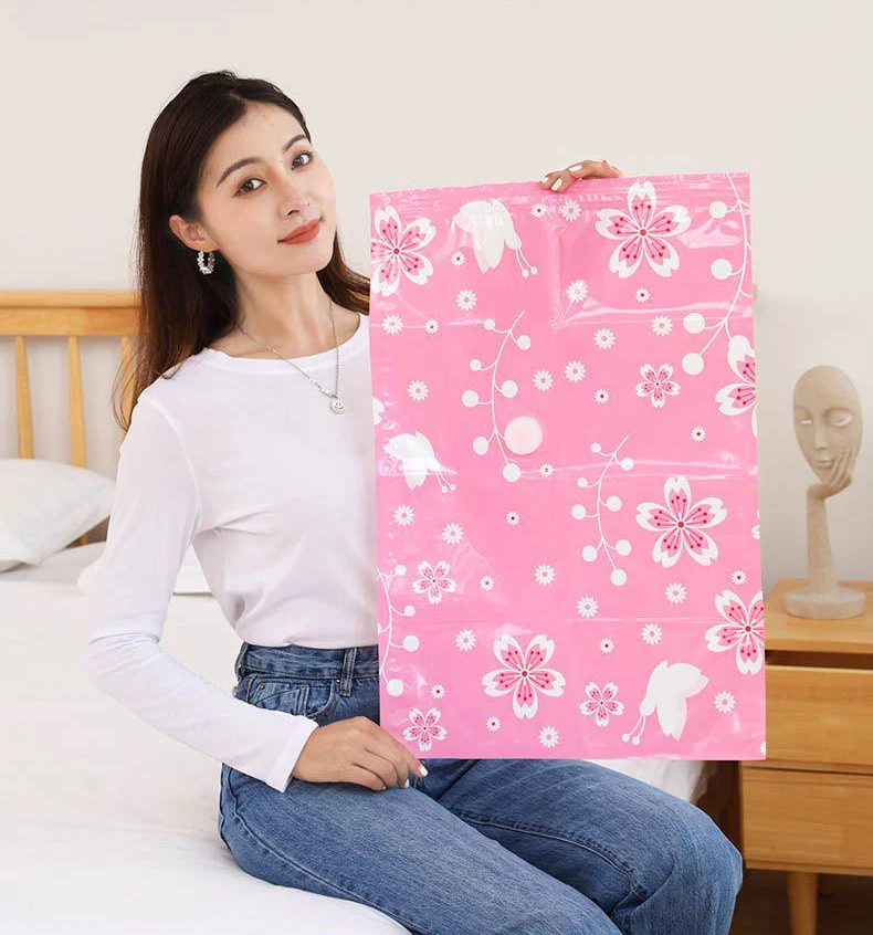 LTT1717 Dustproof Vacuum Packing Holder Organizer Thickened Vacuum Storage Bag Clothes Travel Vacuum Sealer Bag with Pump