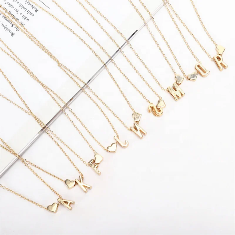 Fashion Initial Personalized Letter Name Choker Necklace for Women Pendant Jewelry