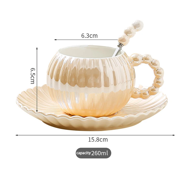 Custom Ceramic Cup Colored Glaze Porcelain Espresso Cappuccino Turkish Pearl Glaze Ceramic Coffee Tea Cup Set