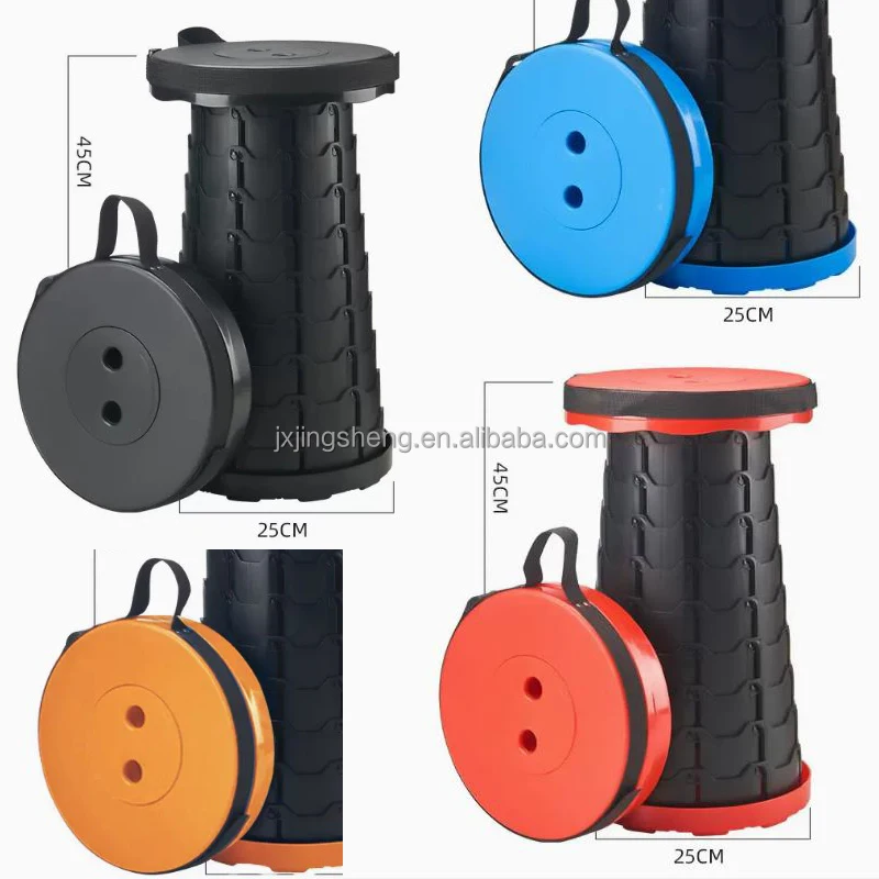 1pc Available Durable 150kgs Weight Capacity Small Folding Camping Chair Retractable Stool Plastic