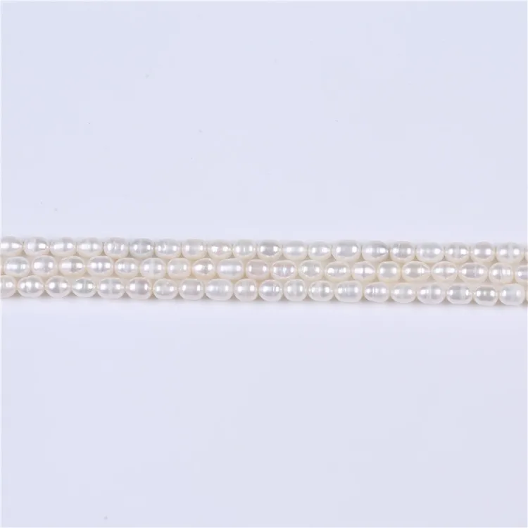 cheap price 4-5mm natural fresh water real pearl rice drop pearl strands
