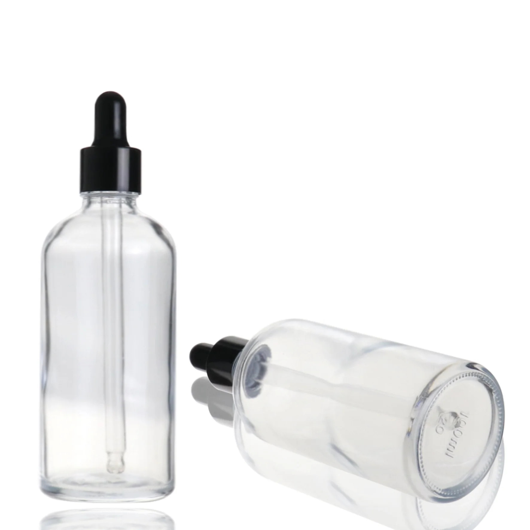 Wholesale empty clear lotion cosmetic packaging perfume 100 ml glass essential oil dropper bottle