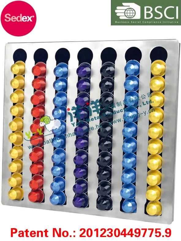 Горячая настенная металлическая подставка для кофейных капсул 70 шт. стойка