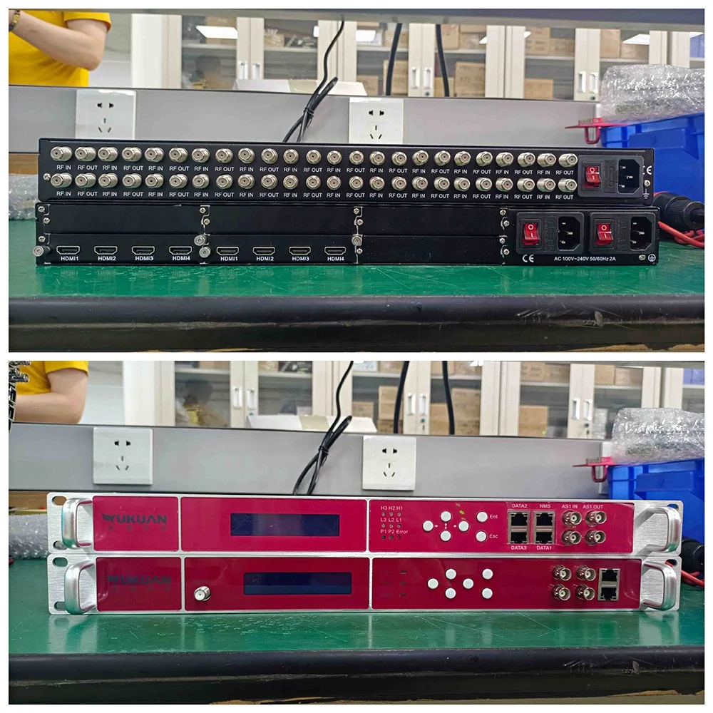 IPTV 12 Channel HD MI MPEG4 to 4 Carrier RF Tuner QAM Encoder Modulator Encoder