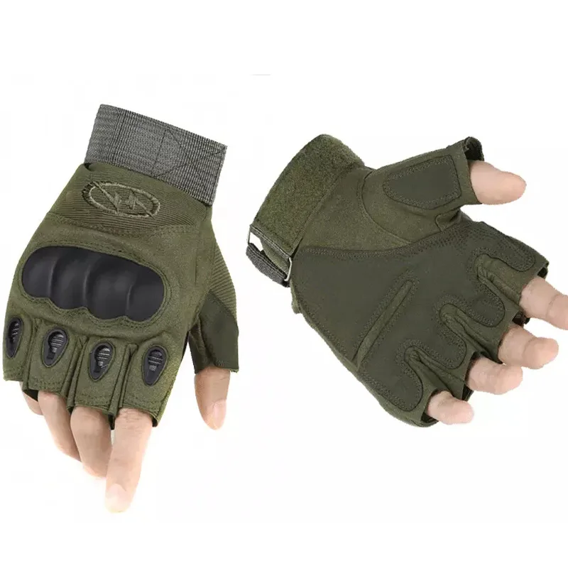 
hard knuckle half finger motor cycle fingerless military tactical gloves 