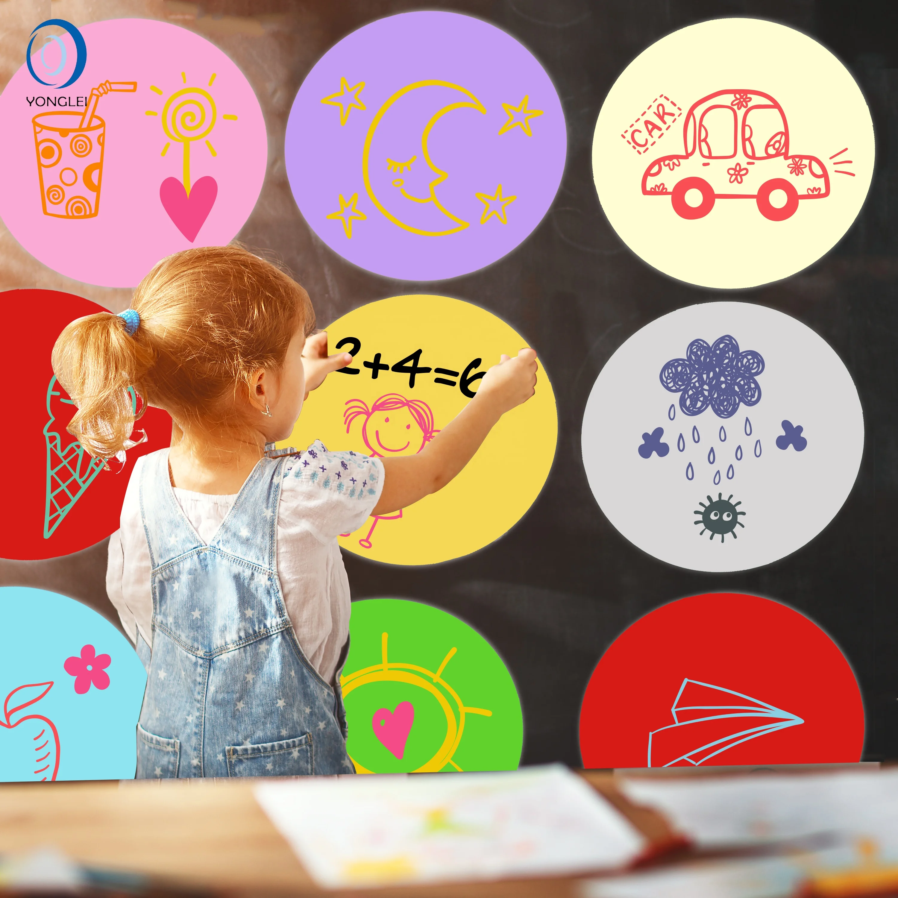 DS1.1-1B1 Removable dot sticker dry erase teaching supplies teaching aids for schools