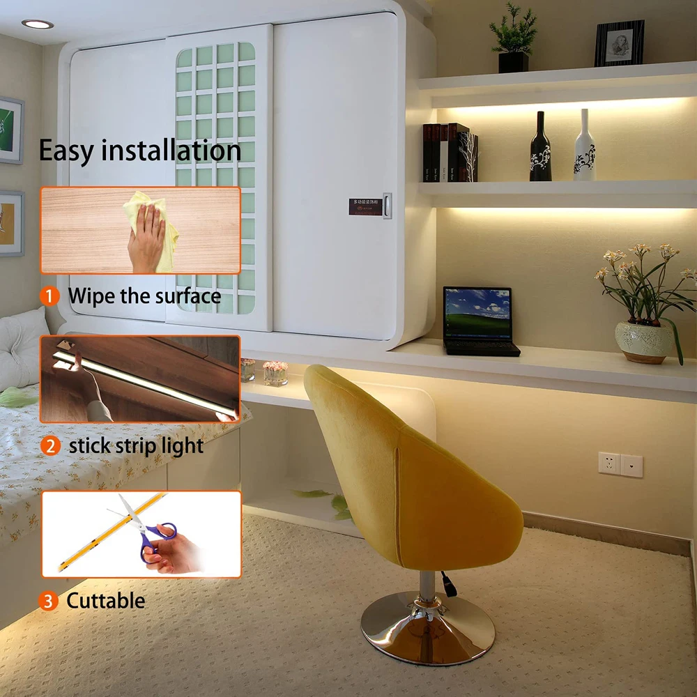 2022 New Product Fob 3mm Led Cob Strip 24v Waterproof 4mm 5mm Connector Usb Tv Backlight Flex 12v Ultra Thin Small Cob Led Strip