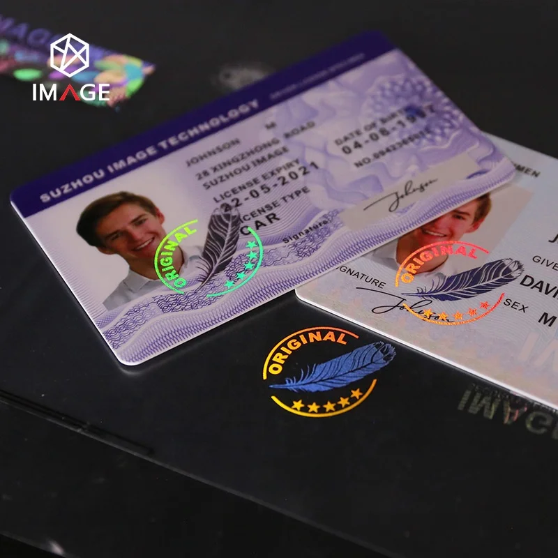 Custom Transparent PC/PVC/PETG ID Card Hologram Overlay with Strong Anti-Scratch and Anti-tampering