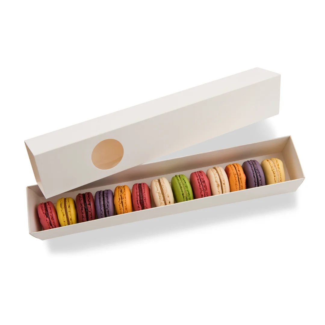 Customized Luxury Black Gift Food Biscuit Macaron Packing Box Sweet Cookie Packaging Paper Macaron Box