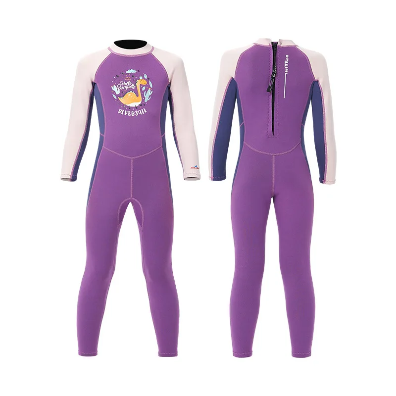 2022 New Arrivals 2.5MM  one-piece long sleeve Diving Swimsuit  winter bathing warm snorkeling surfing wetsuit for children