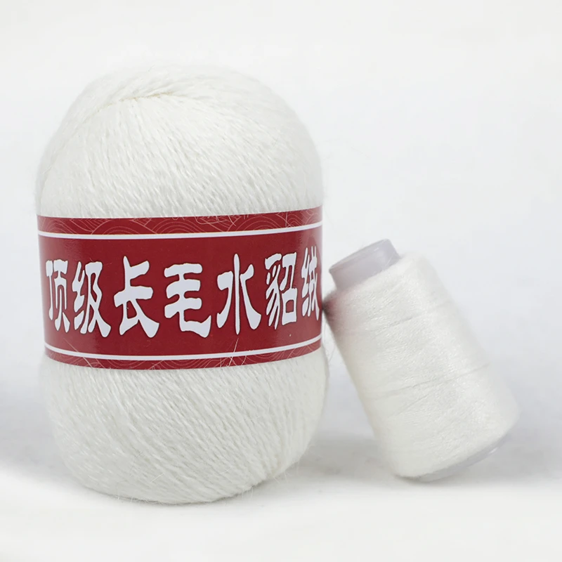 Кисть из меха норки пряжа ручного вязания для шерстяной пряжи мягкие длинные волосы крючком вязальная кардиган 50 + защита от ультрафиолета 20