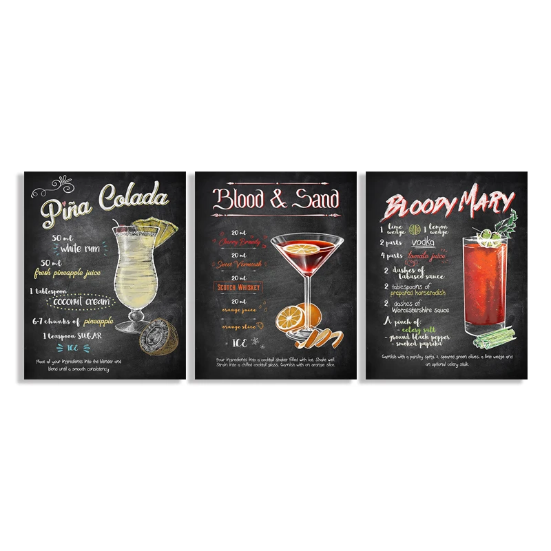 Printing Canvas Wall Art Home Decor Simple Cake Vegetable Coffee Cup Mural Hanging Painting For Kitchen Dining Room