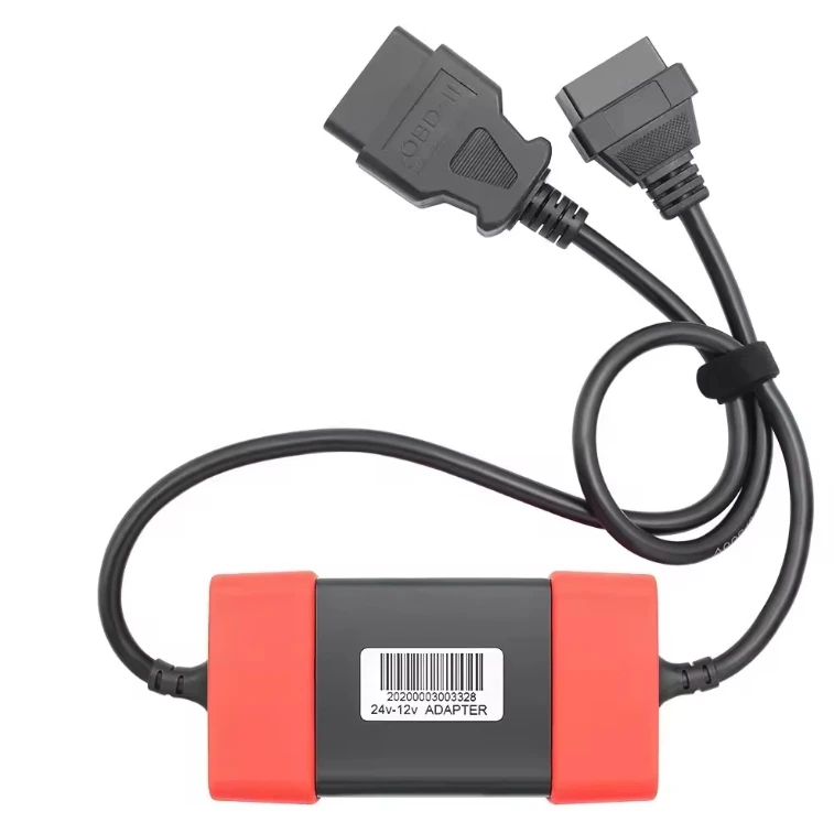 Red 24V to 12V Heavy Duty Truck Diesel Adapter Converter OBD Diagnostic Extension Cable for Launch Easydiag OBD2 Scanner