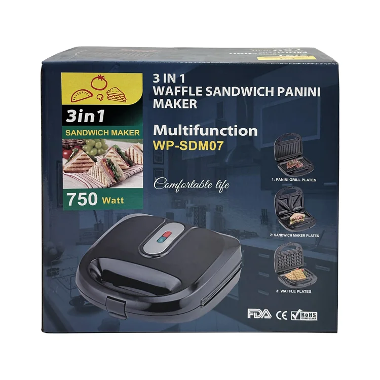 Popular Breakfast Maker  6 in 1 Waffle Toaster Multifunction Sandwich Maker