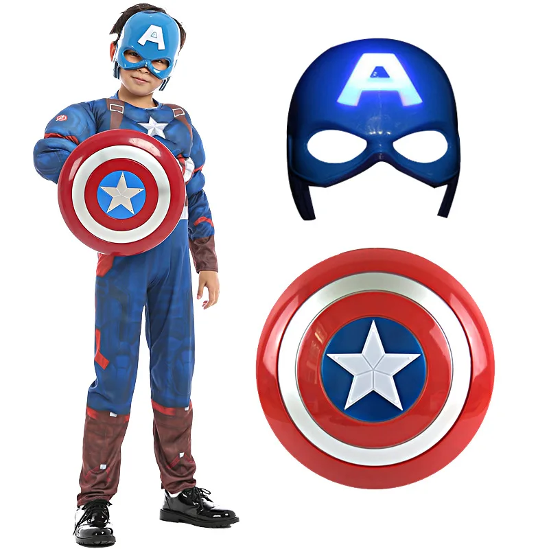 Детская светящаяся маска-щит из фильма «Супергерои», плащ-меч «акусто-оптический меч» для вечеринки, Косплея