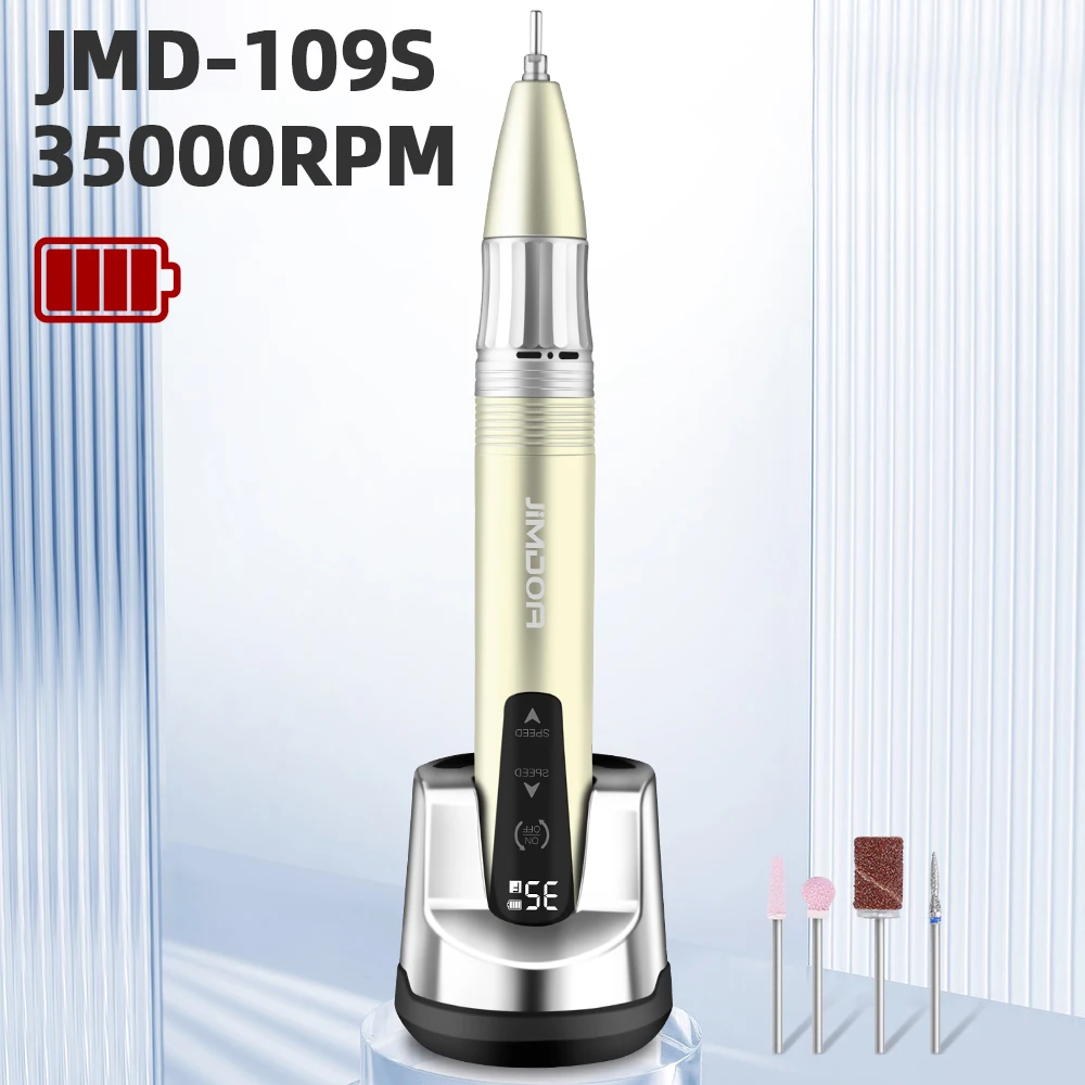 Jimdoa Electric Nail Drill 35000rpm Nail making Machines Polish Electric Nail Manicure Drill E-File Cordless Rechargeable