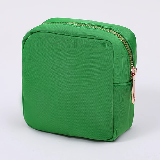 New Nylon makeup bag with Chenille  Glitter Letters cosmetic bags customized nylon bag cosmetic pouch