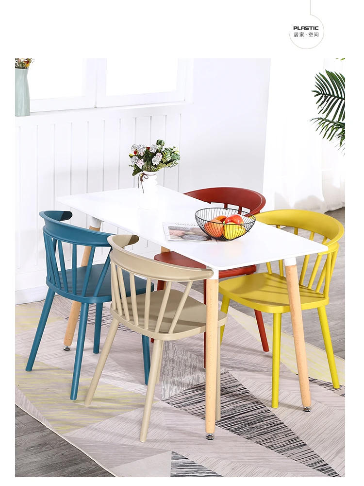 COMNEIR High Quality Home used Furniture Plastic Chair Dining Room Chair Office Living Room  plastic chairs