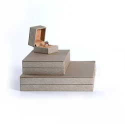 High quality Pu leather box custom  gold foil logo for ring earring necklace bracelet jewelry packaging box