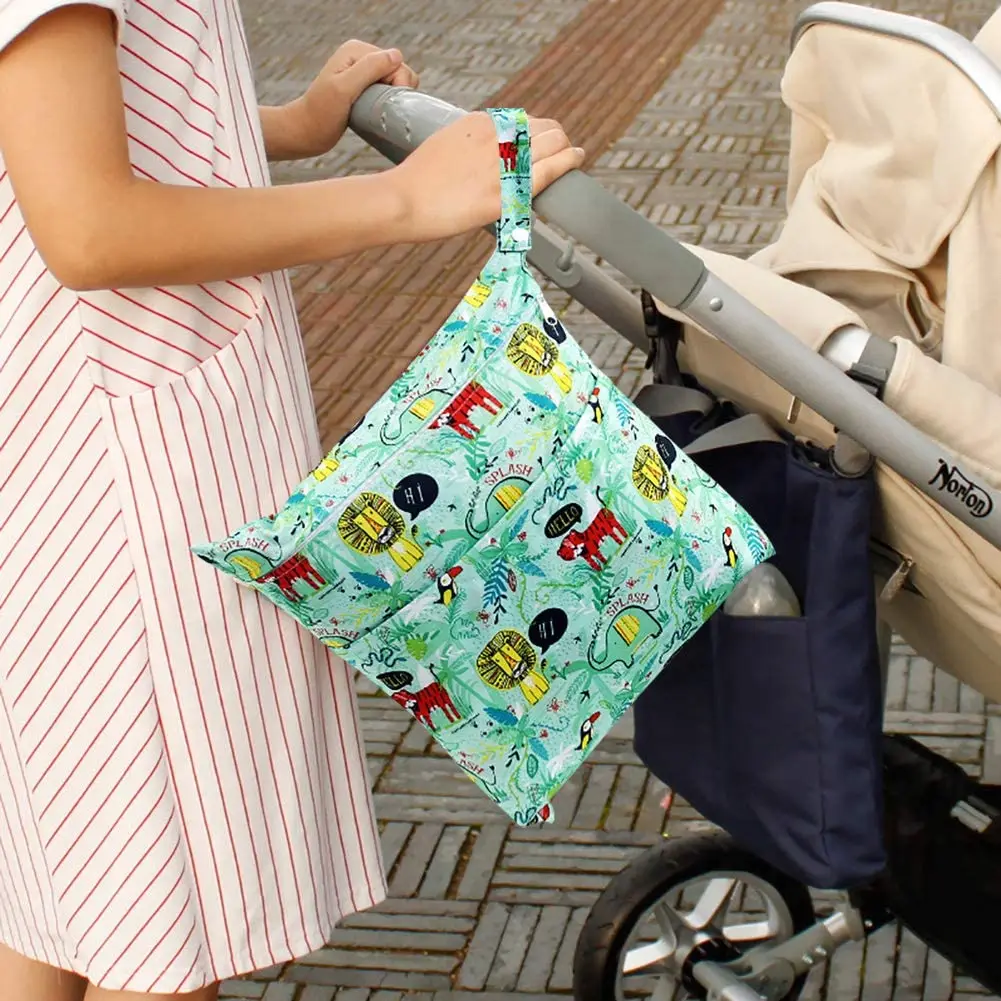  Asenappy Waterproof Diaper Wet Bags Double Zipper Travel Printed