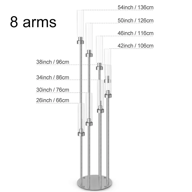 Wedding Centerpieces Candle Holder 5 8 Arm Gold Metal Tall Candlestick Candelabra For Wedding Table Decorations