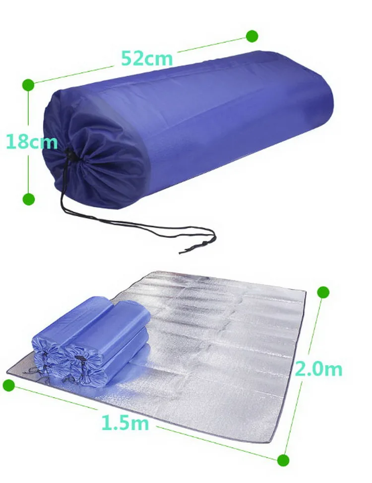Custom Foldable Double-sided Aluminum Film Picnic Blanket Outdoor Mat Eco
