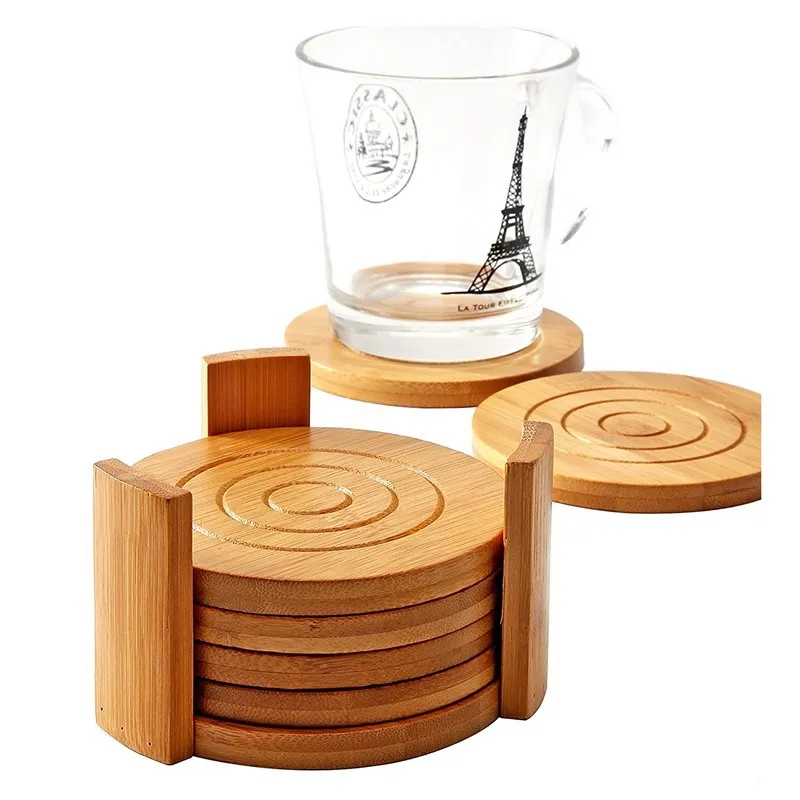 
Perfect Housewarming Gift Idea Coasters For Drinks Set Natural Non Slip Wooden Coasters Cup Coaster Set 