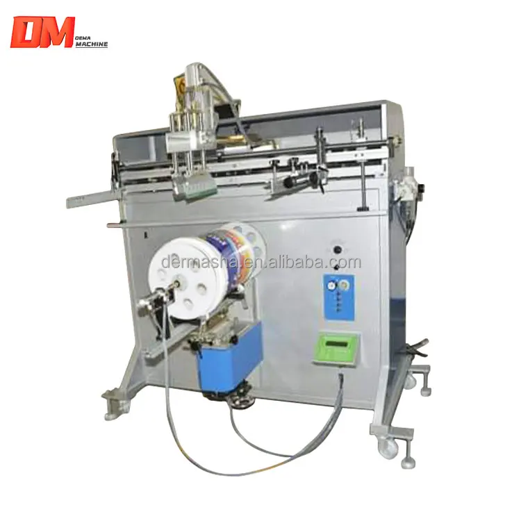 Technical 1 Color Semi-automatic Screen Printing Machine For Large Plastic Cylindrical Buckets