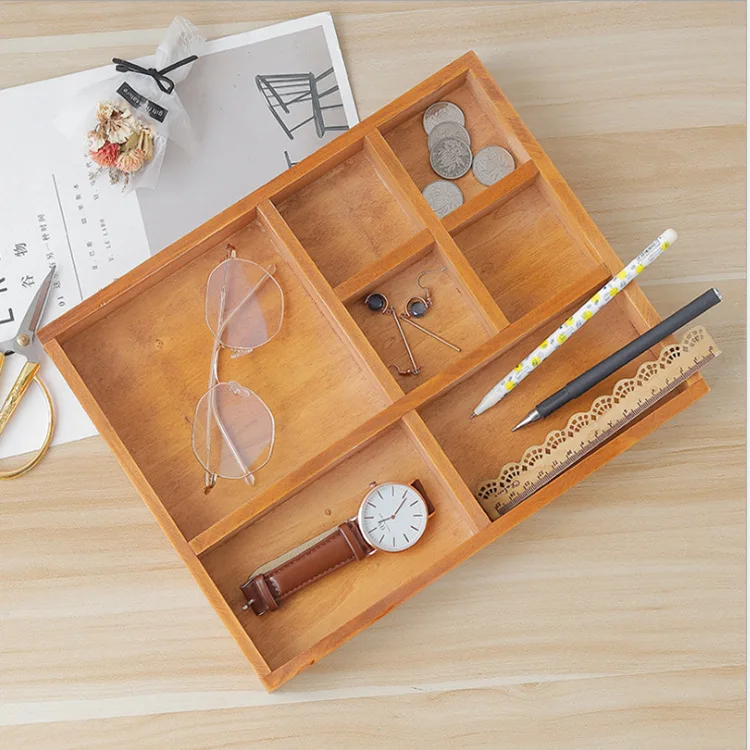 Wood Drawer Organizer Utensil Tray Kitchen Storage Box Versatile Dividers Cutlery Holders Bins Containers organizer tray.