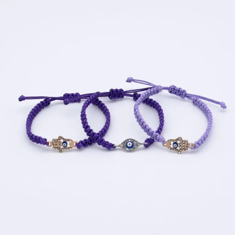 Evil bule Eye Bracelet Adjustable Lucky Handmade Wax Rope String  Protection Bracelet