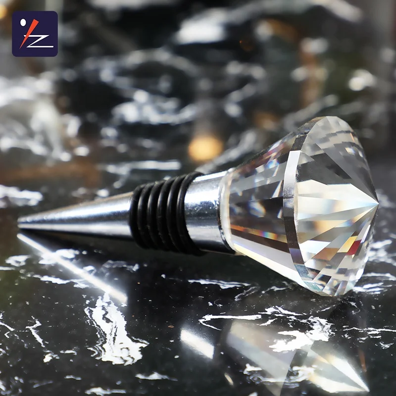 Custom K9  crystal Crystal Wedding Favors Murano Red Wine Bottle Stopper for wedding gift