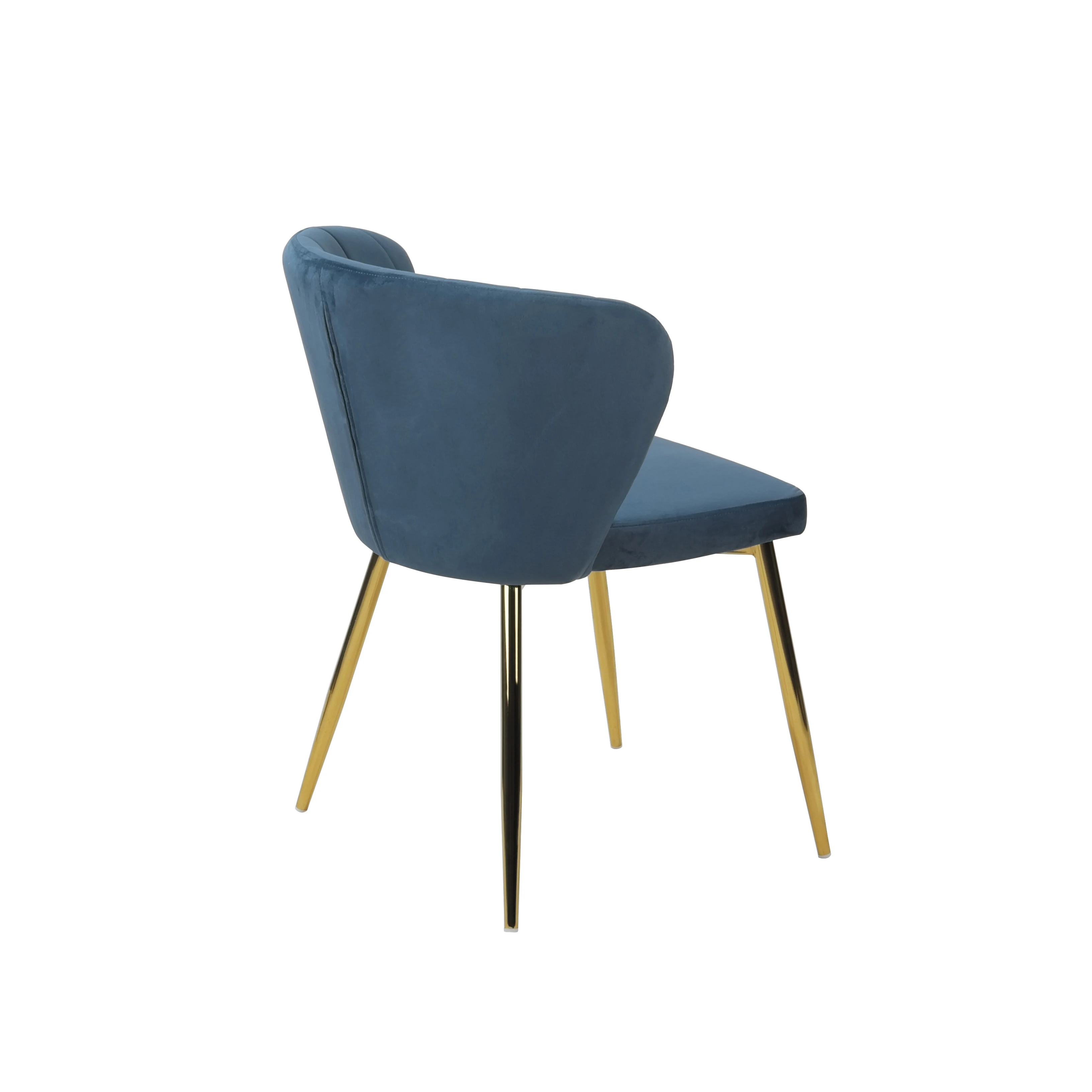 Classic Chair Living Room  Metal Gold Legs Living Room Chair Blue Velvet Dining Chair Coffee Shop