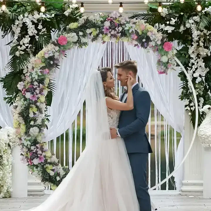 Wholesale Price Round Circle Wedding Arch Stand Balloon Arch Stand Metal Backdrop Photo Booth Background Decoration