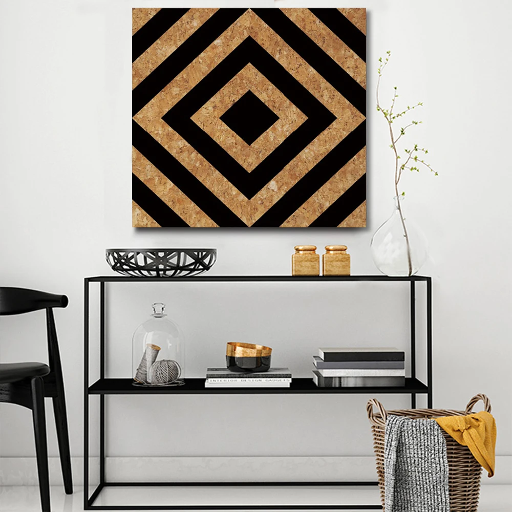 
Geometrical Pattern Printed Home Decor Wall Art Memo Board Custom Cork Board 