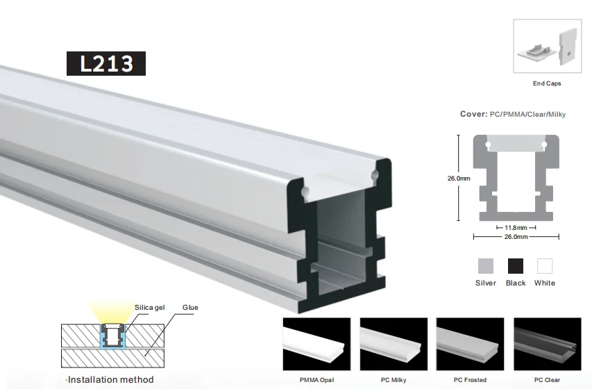 LED Profile Aluminium Channel for LED Strip  aluminum profile for led light bar