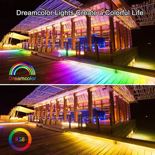 WS2811 Addressable 12V RGB LED Strip Light 16.4ft 300LEDs Flexible Dream Color LED Strips for DIY Projects KTV Bar Decoration