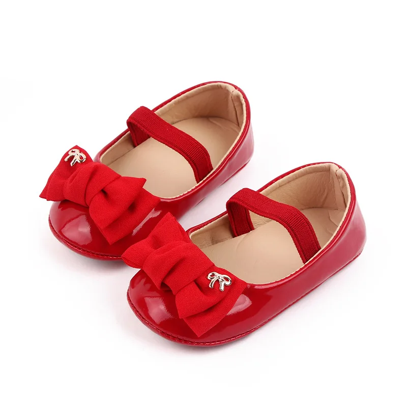 Summer new baby princess shoes patent leather bow baby shoes soft soled walking shoes