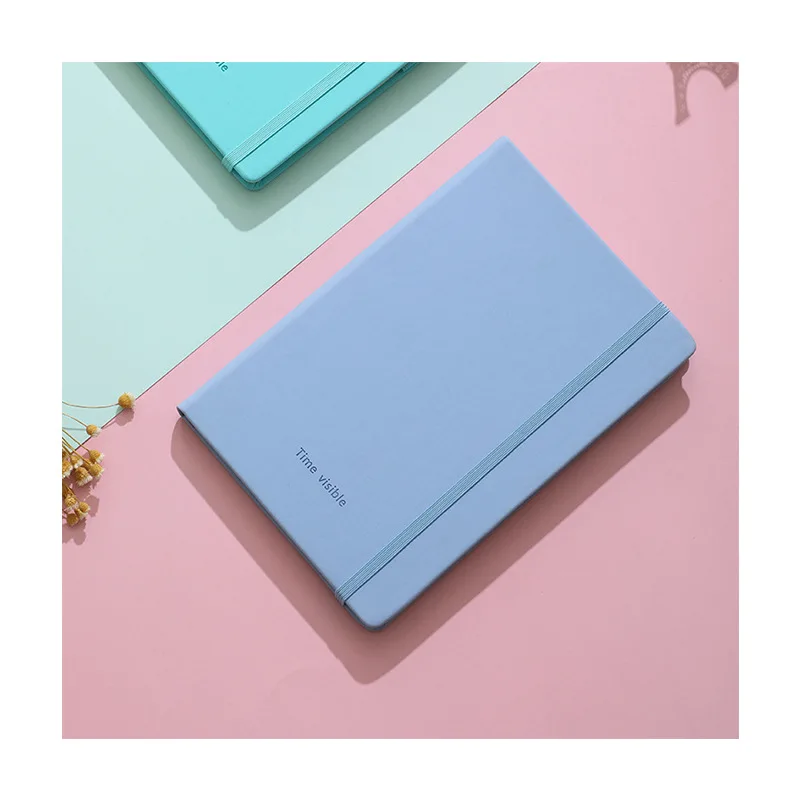 A5 Custom Logo PU Leather Self Care Journal Undated Daily Monthly Planner Corporate Use Promotional Hardcover Notebook