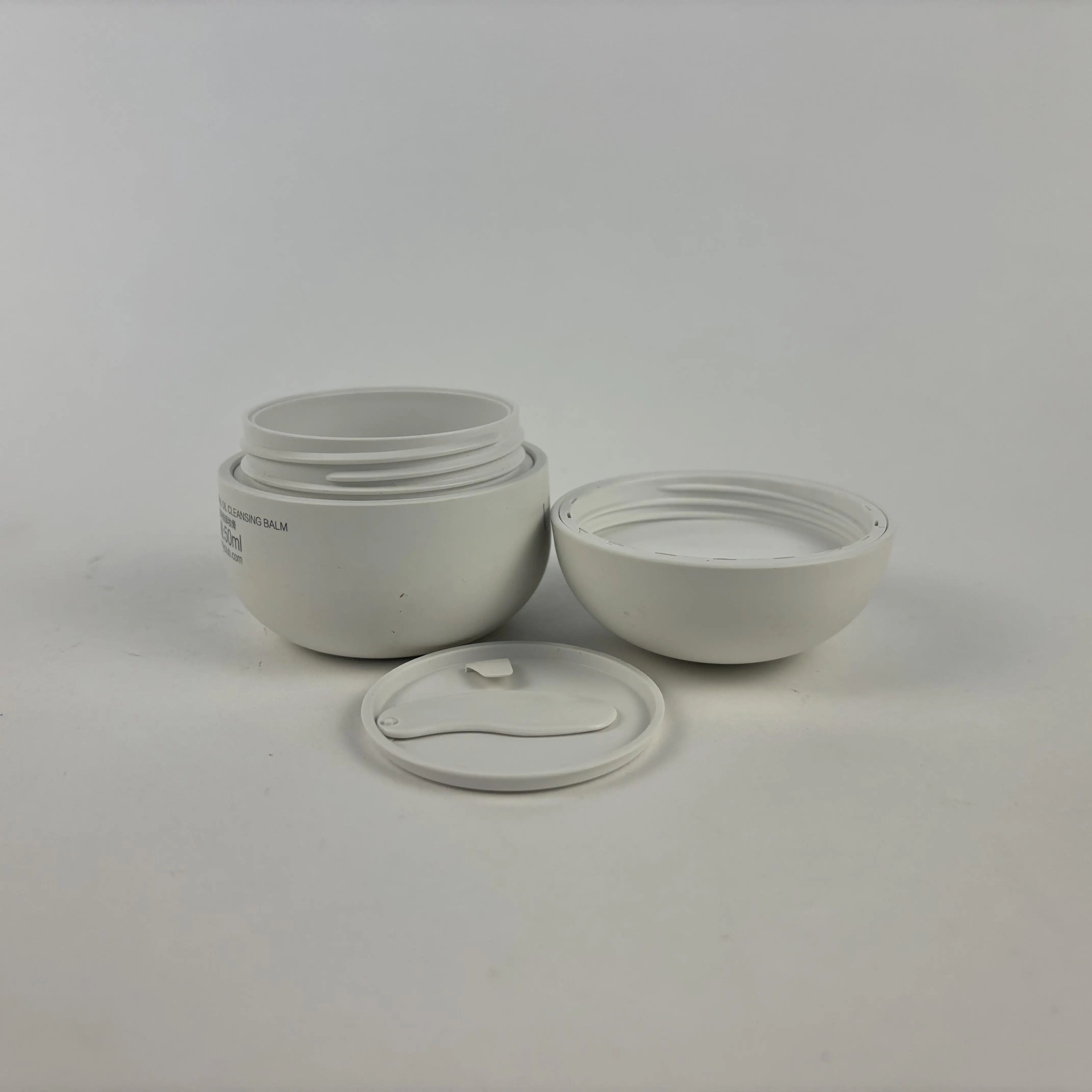 BIODEGRADABLE OEM no plastic plastic-free calcium carbonate CaCO3 PMU Rounded Cosmetic Cream Jar 100g 100ml