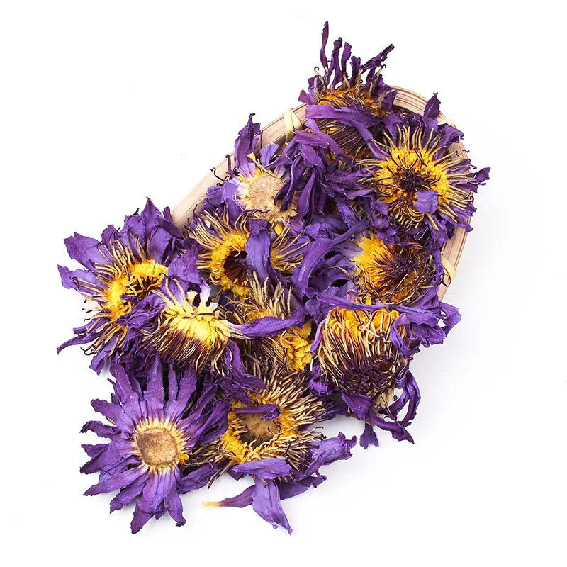 2024 New Harvest Organic Preservatives Free Whole Blooming Flower Herbal Dried Blue Lotus Flowers for Tea Lan Lian Hua