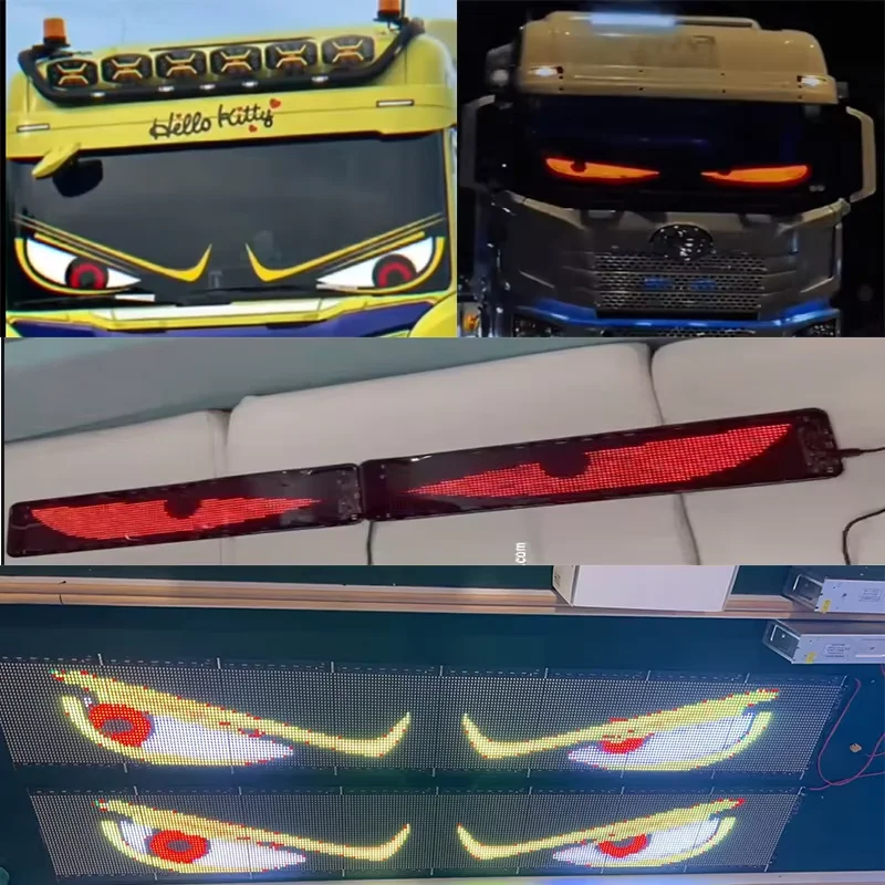 Smart App Programmable Diy Led Rgb Color Angry Eye Animated Display Board For Car Truck Accessories Devil Eyes Light