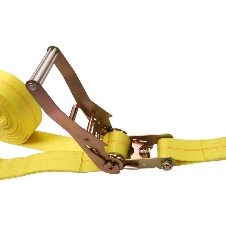 2 Inch Aluminum Handle Ratchet Strap With Zinc Plated Flat Hooks